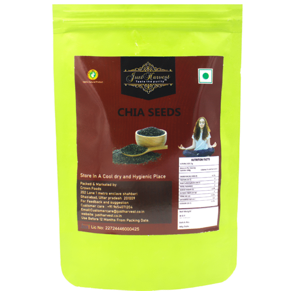 Justharvest Chia Seeds online,Rich in Calcium, Omega 3 and Protein, 200 GM